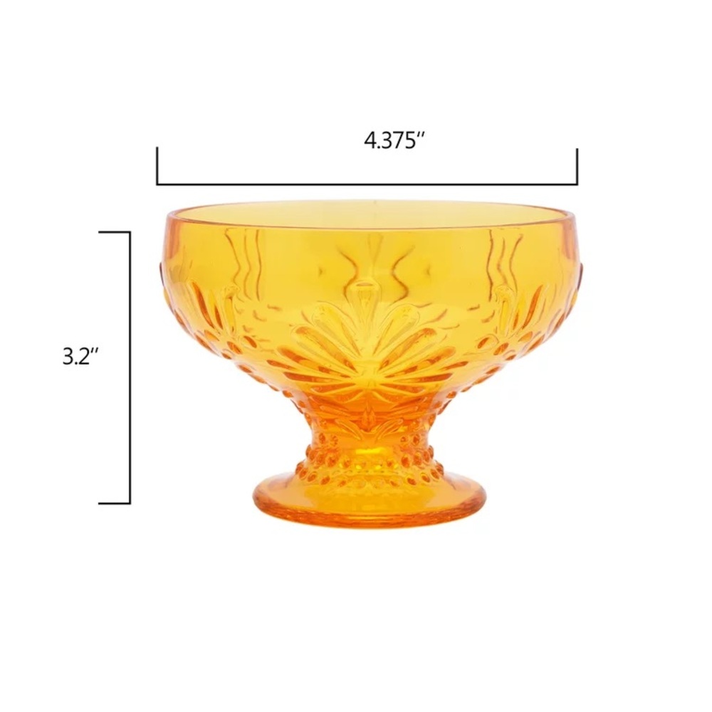 2022 🌺 New Pioneer Woman Sunny Days 10-Ounce Ice Cream Cup, Yellow, Qty 4 - Picture 10 of 11